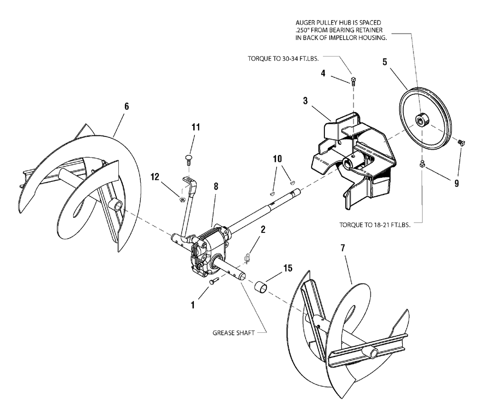 Auger Drive Group - 26" And 28" Diagram and Parts List for 1694998-ST9528 2006 Briggs and Stratton Snow Blower